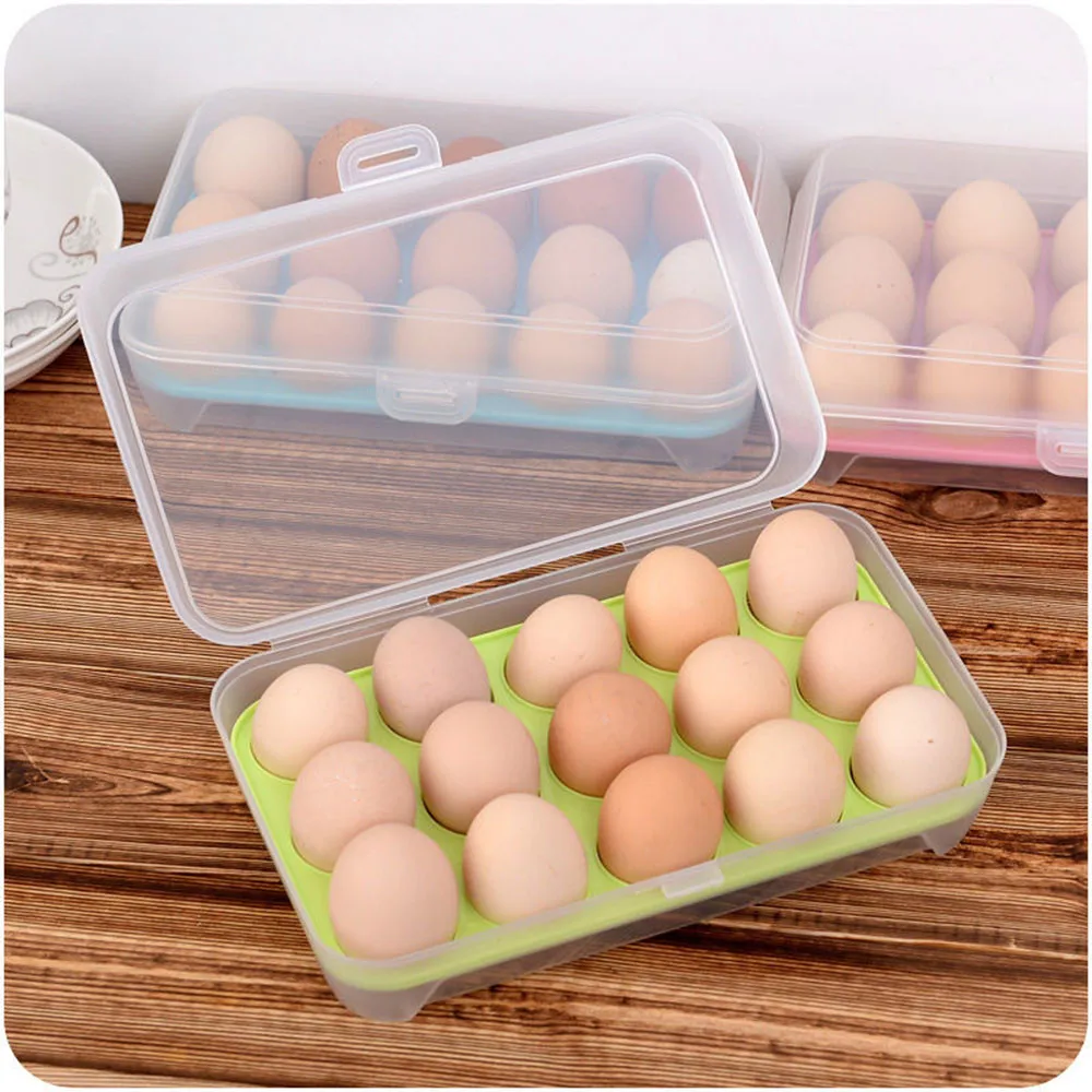 Useful Refrigerator Eggs Storage Box 15 Holder Food Container Case Kitchen Boxes | Дом и сад