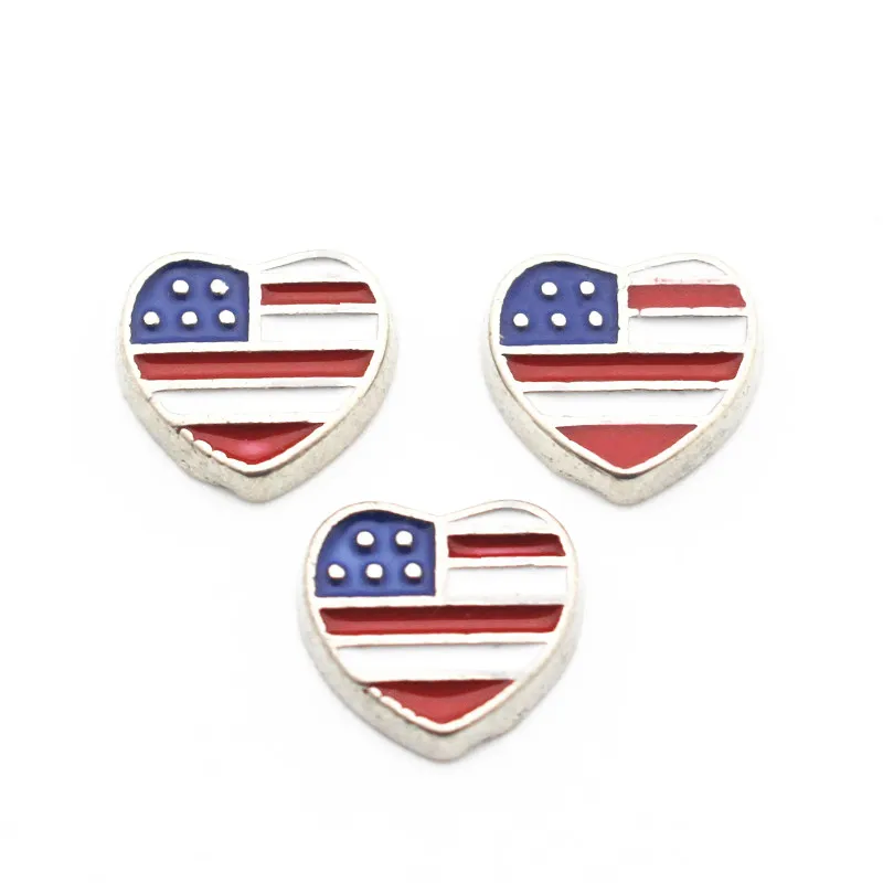 Новинка 10 шт./лот сердце серебро Старая Слава плавающие шармы Подвески живые