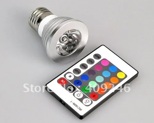 3 Вт E27 пульт дистанционного управления светодиодная лампа RGB 16 цветов|led bulb|remote