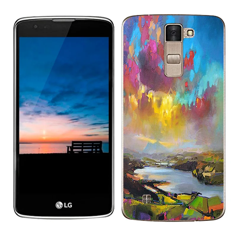 Роскошный чехол для LG K8 Lte K350 K350E K350N чехлы с масляной росписью силиконовый мягкий