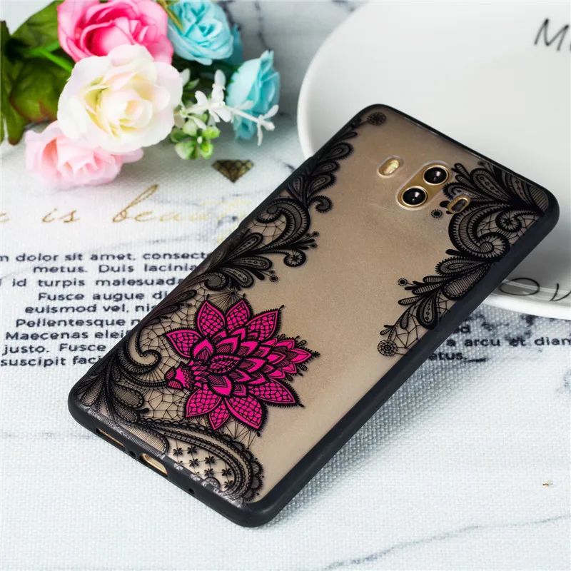Missbuy модные 3D рельеф Кружева чехлы для телефонов с изображением цветов Huawei Mate 10
