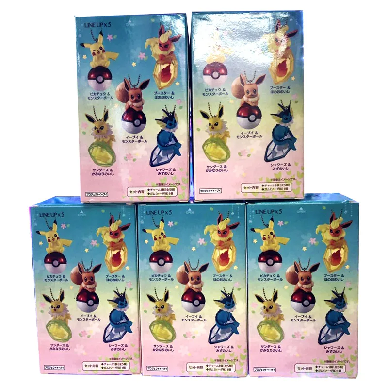 5 шт./компл. брелок Evee Vaporeon Jolteon Flareon pkchu экшн фигурки коллекционные игрушки