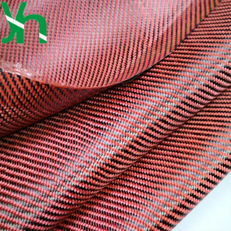 

Red Kevlar Carbon Fiber Fabric, 200g Twill 50CM Auto Parts DIY, Balance Car/Skateboard/Surfing Board Modification