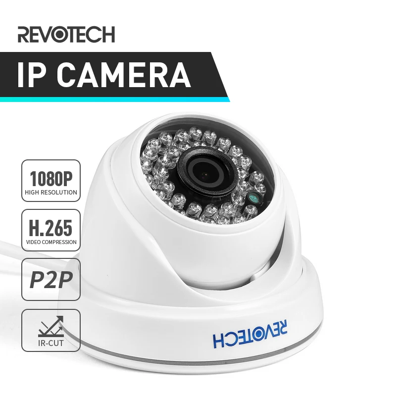 FHD H.265 1920x1080 P 2.0MP домашняя IP камера 12В/48В 36 LED ИК Ночное Видение купольная