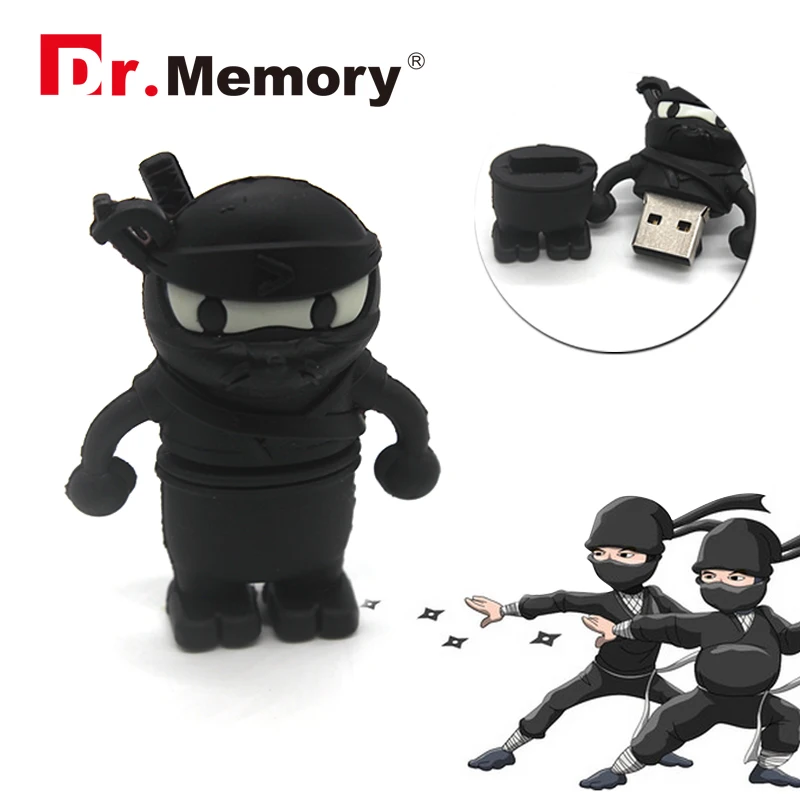 Забавные ниндзя флеш диск USB 2 0 64GB мультяшный накопитель 32 Гб аниме 4 ГБ 8