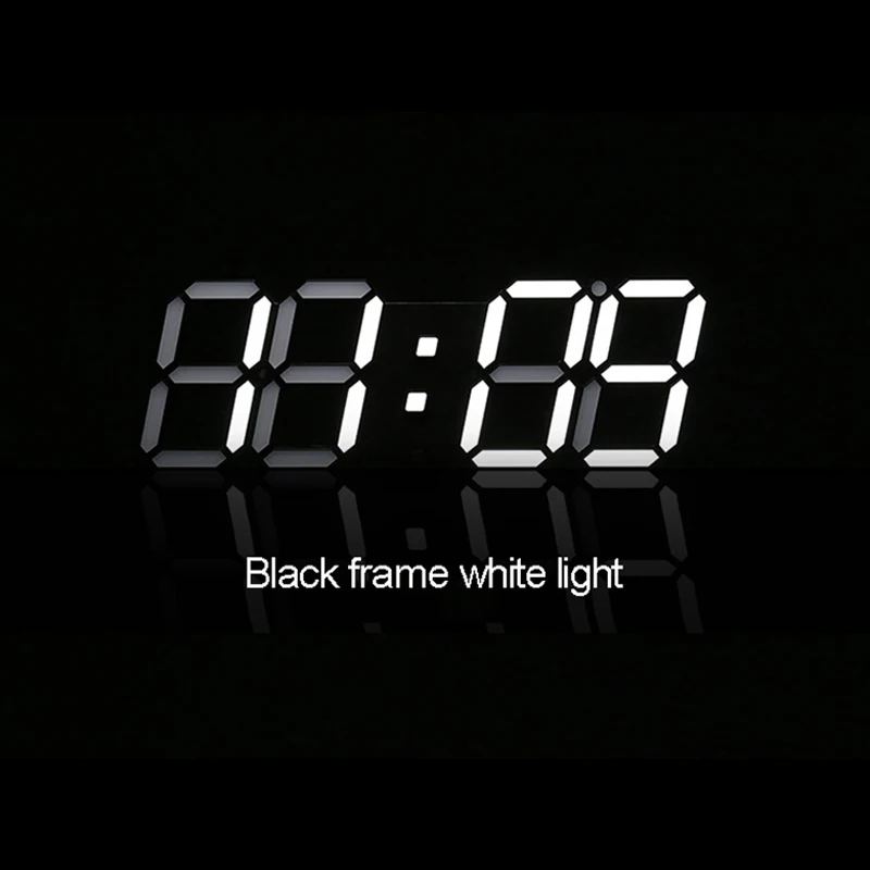 bla frame whitelight 3D настенные часы Цифровые будильники ночник термометр обратный отсчет настольные часы вечный календарь немой световой Despertador - Цвет: bla frame whitelight
