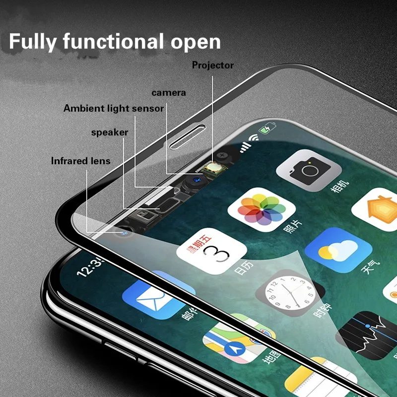 Для iPhone XS MAX XR X Защитное стекло для экрана 7 8 Plus защитное на 5 5S 6 закаленное полное