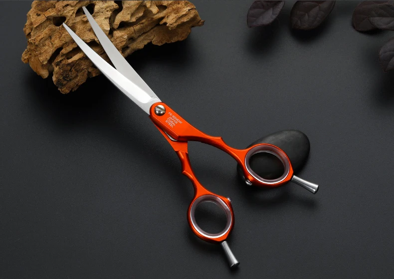 Fenice Professional Pets Grooming Scissors 6.0 inch Aluminum Handle Dog/Cat Hair Cutting Curved Shear