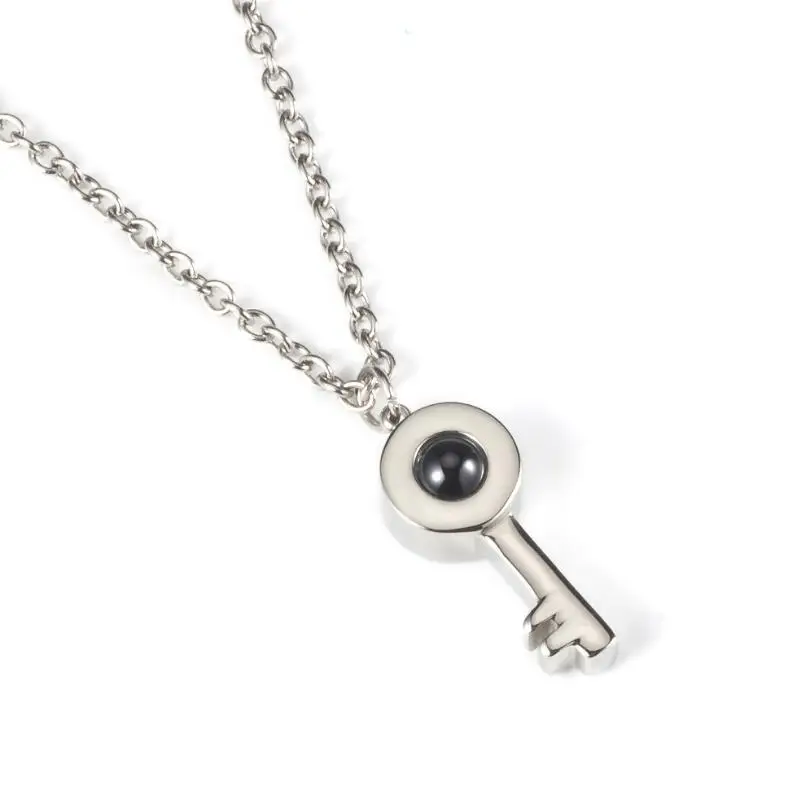 100 Language &quotI Love U&quot Beauty Charm Heart Pendant Necklace Women Rose Gold Stainless Steel Choker Engraved Jewelry | Украшения и