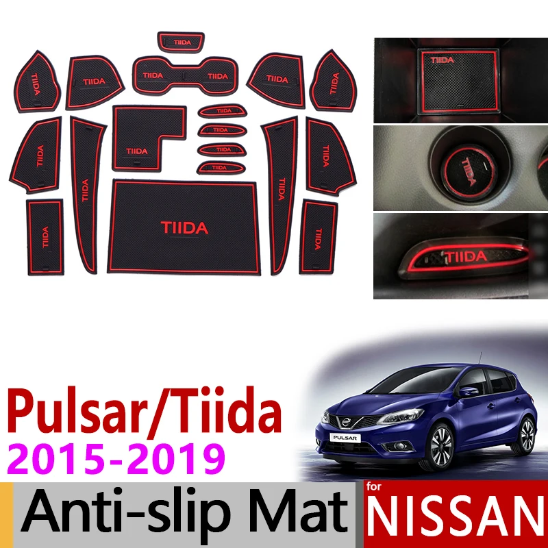 Нескользящий коврик для ворот резиновый чашки Nissan Tiida Pulsar C13 2015 2016 2017 2018 2019