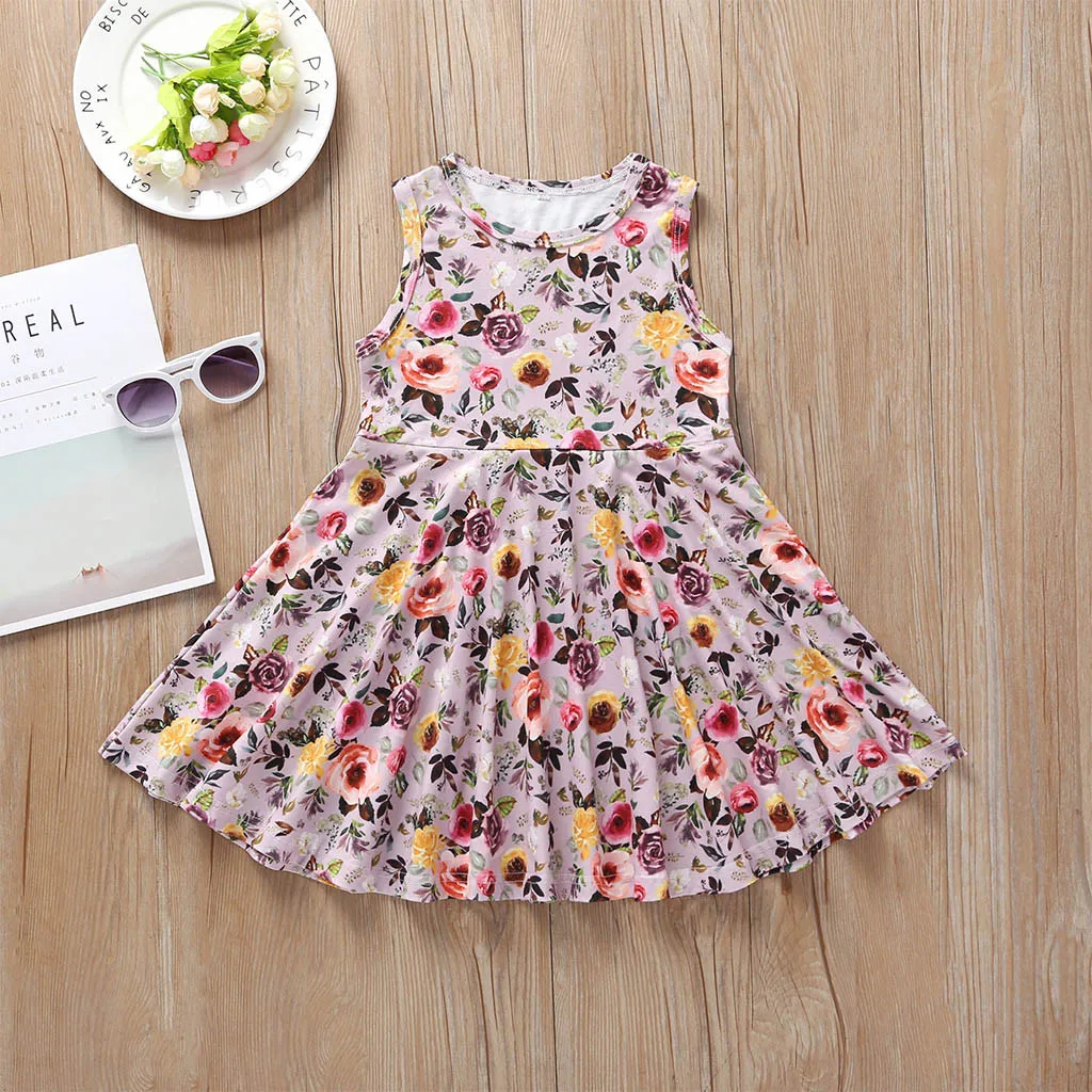 MUQGEW New Fashion Summer Toddler Baby Girls Sleeveless Floral Print Dress Vest Dresses Clothes 2019 | Детская одежда и обувь