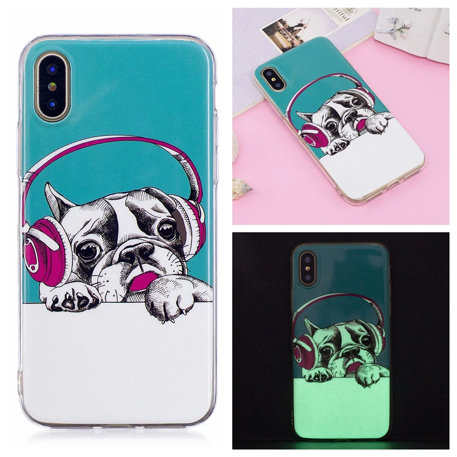 Luminous Case For iPhone X 6 6S Plus Soft TPU Glowing in the dark Slim phone Cases Coque 6s 7 8 5S SE Cover | Мобильные телефоны и