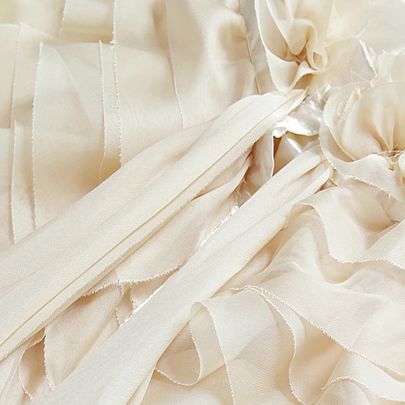 Женская шифоновая блузка модельная рубашка с оборками длинным рукавом каскадом