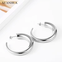 xuanhua hoop earrings stainless steel jewelry woman gifts for women fine jewelry accessories mass effect woman vogue 2019
