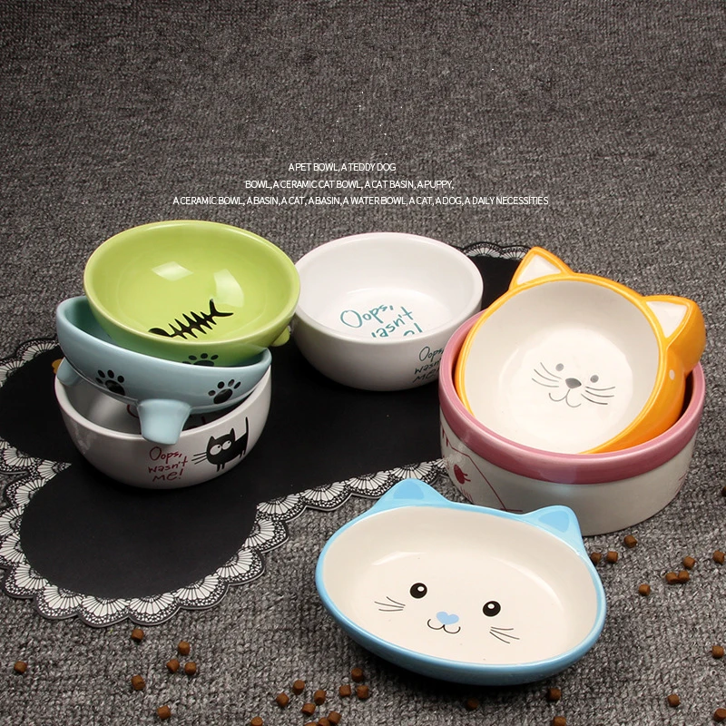 Милых котят миска для домашних животных Еда посуда мультфильм миски воды Слоники