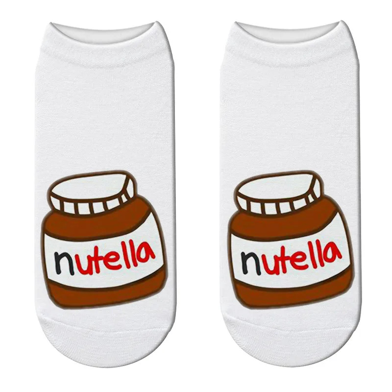 003 Rubu Новые забавные носки с 3d принтом милые носки унисекс с персонажем nutella белые популярные женские модные хлопчатобумажные забавные носки 7H2 - Цвет: 003