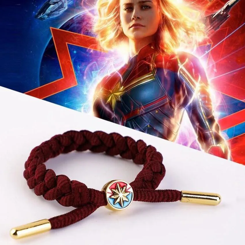 Marvel Мстители Железный мужской кожаный браслет Капитан Америка танос Черная