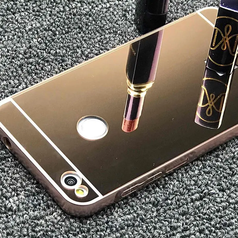 Для huawei P8Lite P9Lite чехол алюминиевая металлическая рамка акриловая зеркальная задняя крышка для huawei P8 Lite /Honor 8 lite чехол