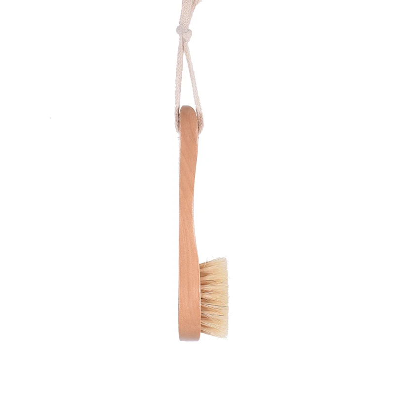 YOULU wooden short handle cleaning brush natural bristle pedicure soft for massage oil hand wash foot Дом и сад