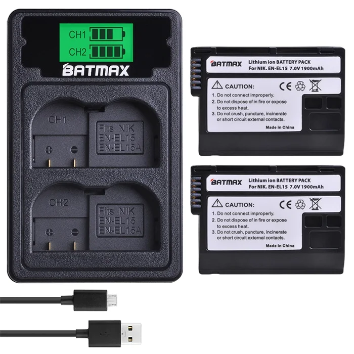 Белый 4 шт. EN-EL15 EN EL15 EL15A камера батарея+ ЖК USB зарядное устройство Тип C порт для Nikon D500 D600 D610 D750 D7000 D800 D850 D810 - Цвет: Белый
