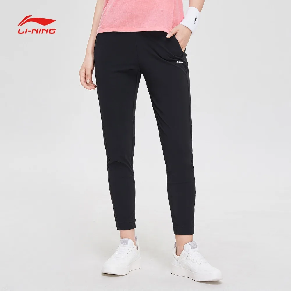 Li-Ning женские тренировочные брюки стандартные 79% нейлон 21% спандекс подкладка удобные спортивные брюки AKYP006 CJFM19