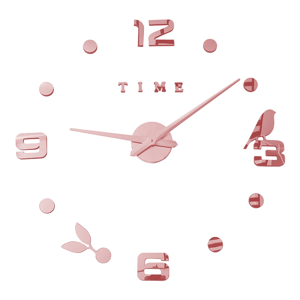 Wall Clock Pink Светящиеся часы с птицами, настенные часы с подсветкой, часы Horloge Reloj Duvar Saati, современный дизайн, часы Pat Patrouille, настенные палочки uhr - Цвет: Wall Clock Pink