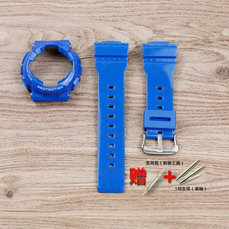 Blue white Женские аксессуары для часов CASIO BABY-G серии CAS-110 BA-112 120 111 спортивный водостойкий ремешок - Цвет ремешка: Blue white