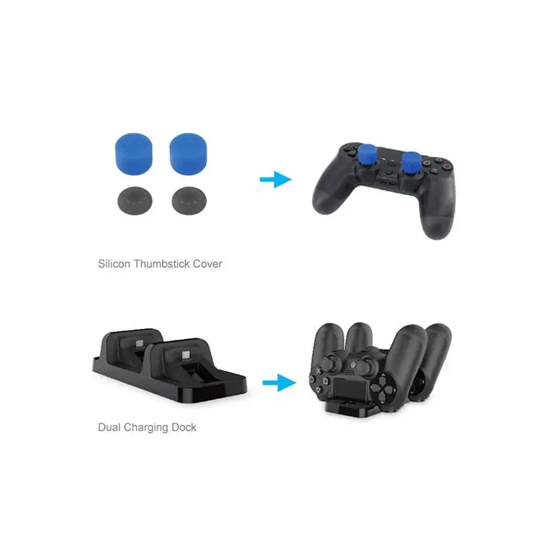 Док станция зарядная DOBE игровая 5 в 1 с микрофоном подходит для PS4/PS4 Pro/PS4 Slim