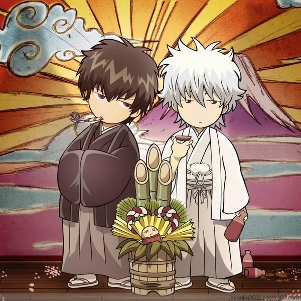 

Gin Tama Anime Gintoki & Hijikata 23*23CM Square Towel #35945