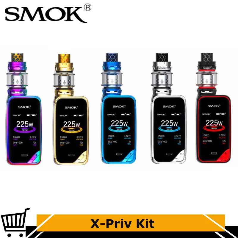 Оригинальный Smok X-Priv TC комплект 225 Вт X Priv Box Mod Vape 8 мл TFV12 Prince Tank испаритель с V12 Q4 T10