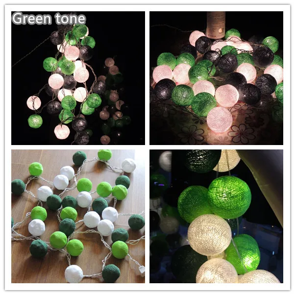 Green tone 20 шт./компл. тайском стиле ватным тампоном гирлянды, вечерние, патио, свадебные, для новорожденных, на Рождество, День Святого Валентина, Настенный декор, подарок для новорожденных малышей, разноцветный цвет может выбрать - Испускаемый цвет: Green tone