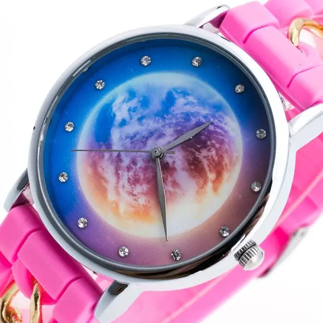 2018 Силиконовые Красочные Вселенная Аврора планеты часы Дети девушки подарок