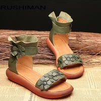 rushiman 2021 hot sell national wind summer muffins sandals and sandals are high in purple sandals size 35 40