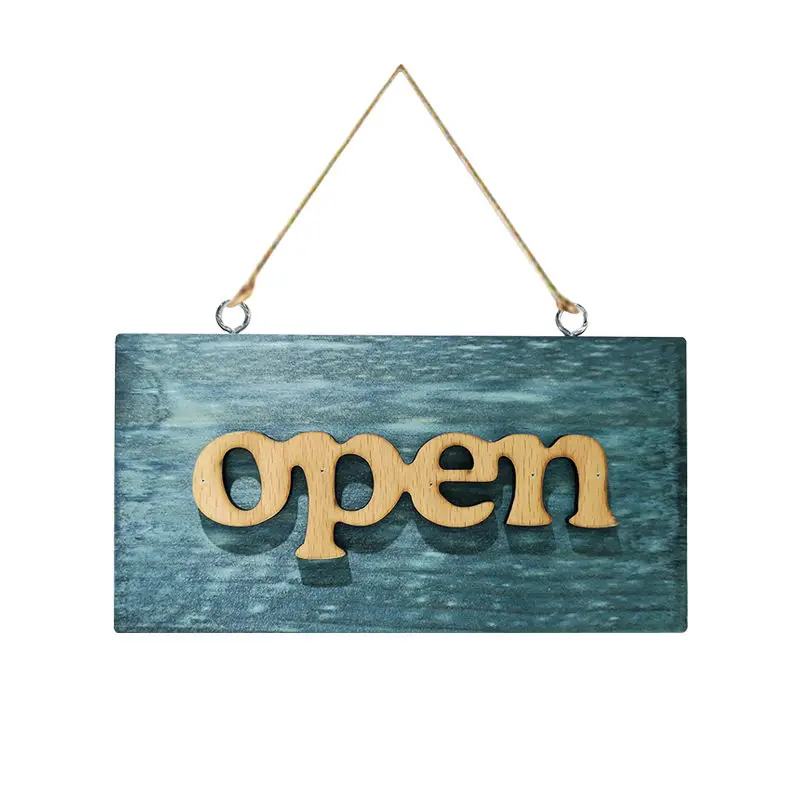 Open Винтажный деревянный открывающийся, закрывающийся, добро пожаловать, дощечка с надписью синий кафе магазин дверь подвесной знак Тип: Добро пожаловать/открыть/закрытый - Цвет: Open