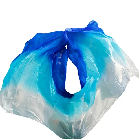 silk quality women seidenschleier sexy belly dance veil scarf 100% authentic silk veil belly dance  white+turquoise+royal blue