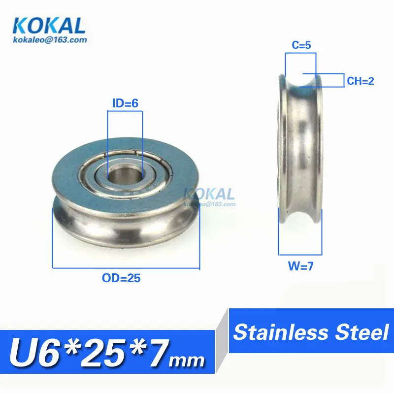10 шт. роликовый подшипник колеса из нержавеющей стали 440C U 6*25*7 0625UU|roller wheels|roller bearing