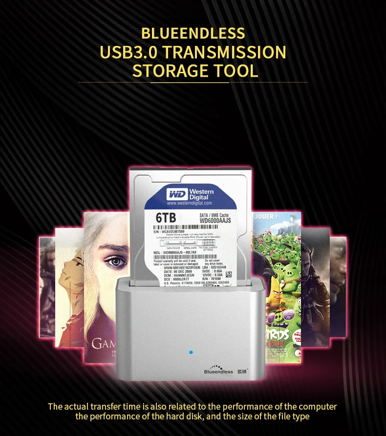 Алюминиевая док-станция для hdd 3," sata для usb type-c 3,0 металлическое чтение 1-6 ТБ hdd sata внешний корпус для hdd 1 отсек док-станция для hdd