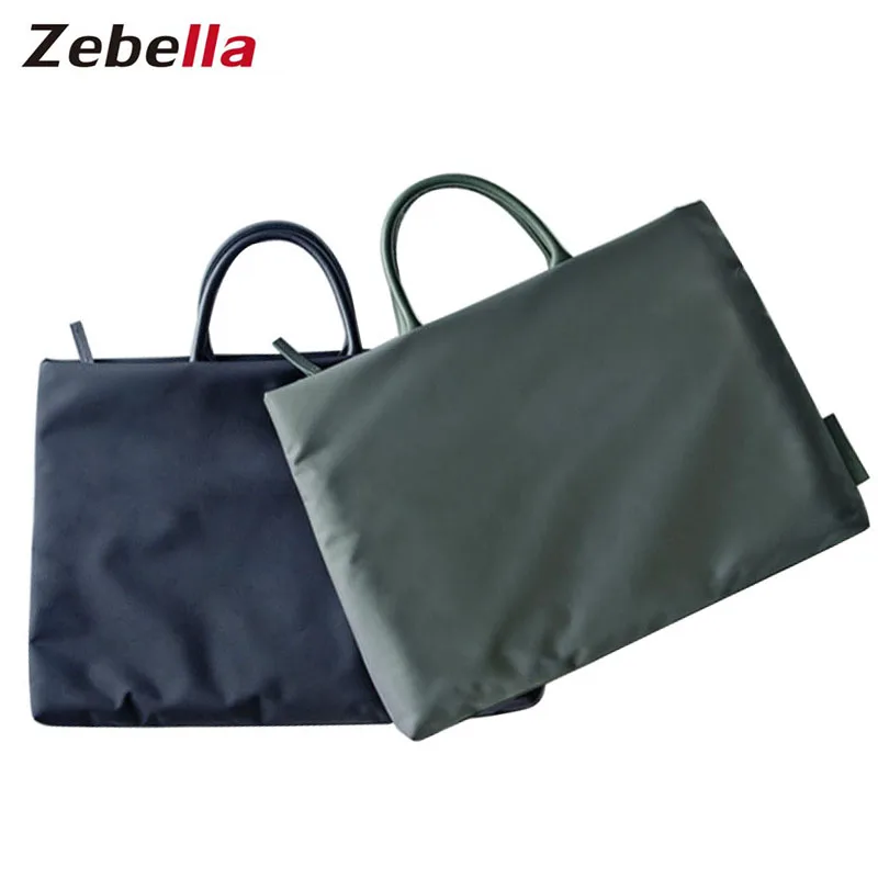 Zebella Бизнес Простой стиль нейлоновые портфели мужские женские сумки портфель сумка Твердые Офисные Сумки для мужчин ноутбук 13 дюймов