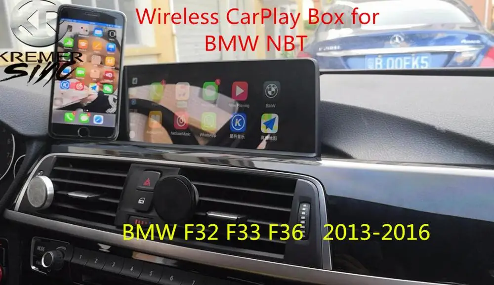 Бесплатная доставка Aftermarket беспроводная Apple CarPlay коробка для BMW NBT CIC система F32 F33 F36