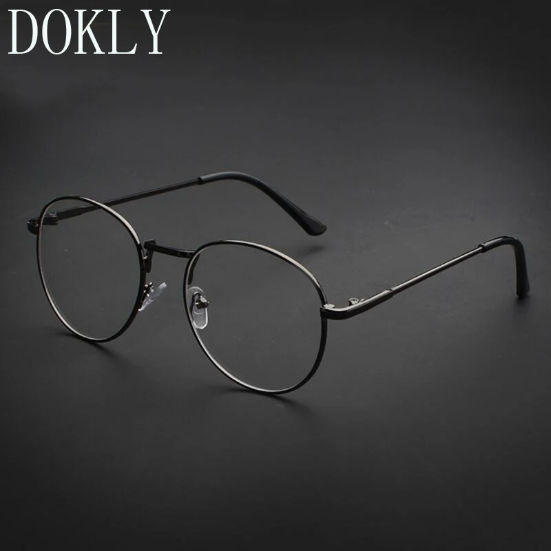 Старинные круглые очки DOKLY мужские и женские Металлическая черная оправа