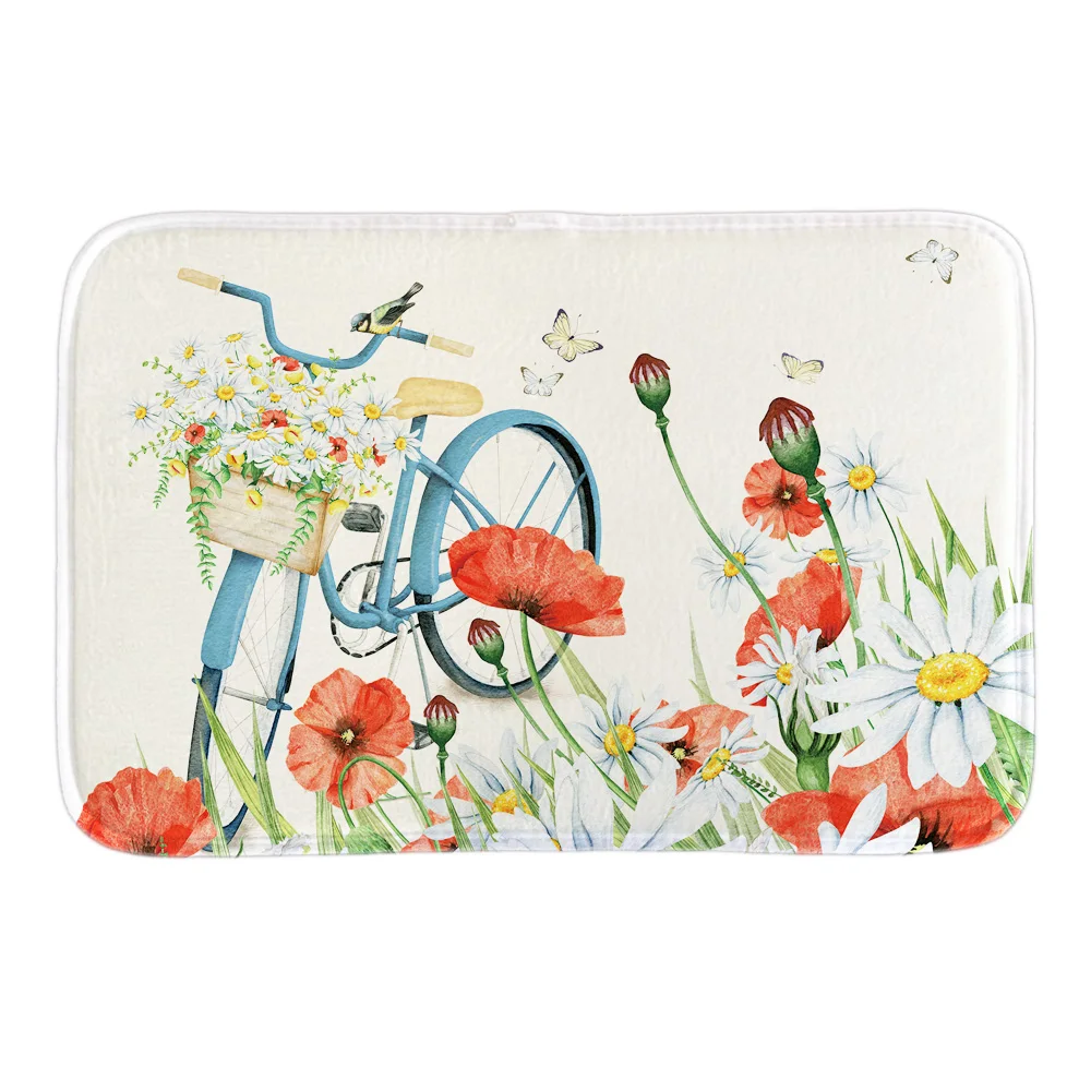 Hello Spriing Home Добро пожаловать коврик для двери с цветочным декором мягкие короткие