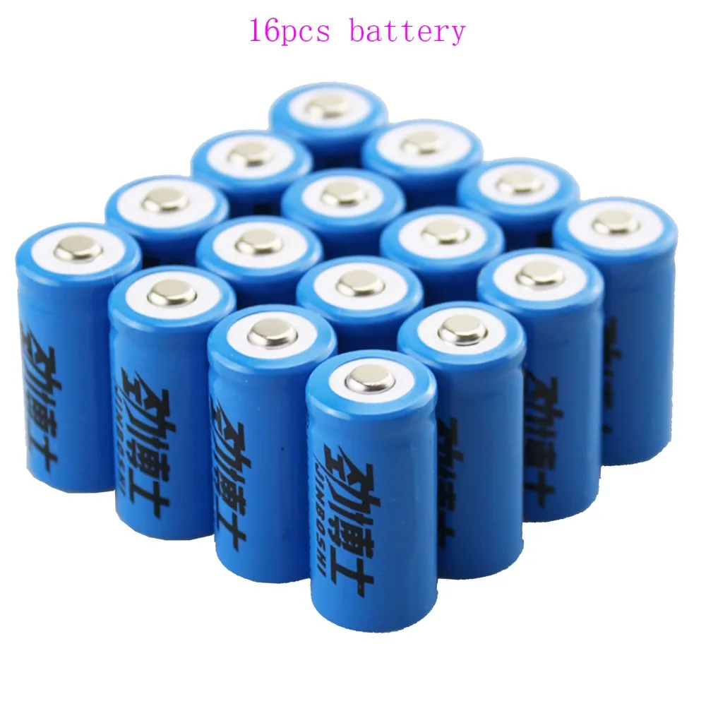 16 шт 3 7 V 400mAh CR-123A 16340 аккумуляторная батарея защищенная литий-ионная литиевая |
