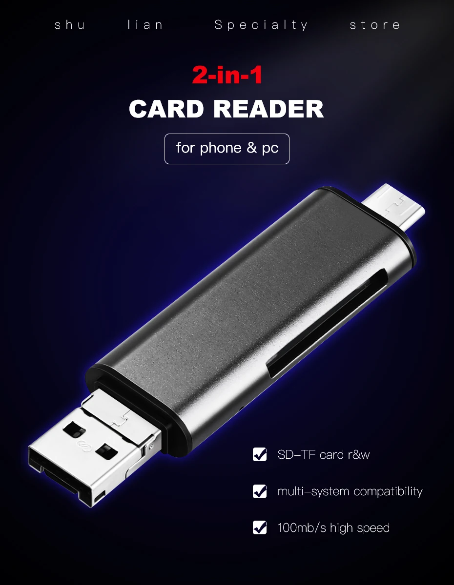 Lungfish type C и micro USB и USB 3 в 1 SD TF OTG Кардридер высокоскоростной USB 3,0 TF/SD для Android Компьютерный удлинитель-переходник