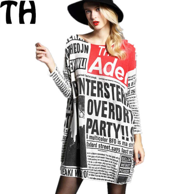 TUHAO Christmas Sweater Pullover Knitted Autumn Winter High Quality Plus Size Vintage Letter Knit Dress CY107 | Женская одежда
