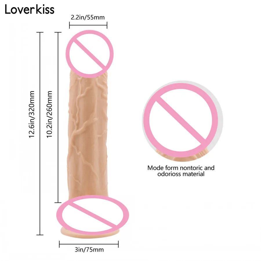 Loverkiss длинный реалистичный огромный фаллоимитатор с присоской 12 6*2 2 дюйма