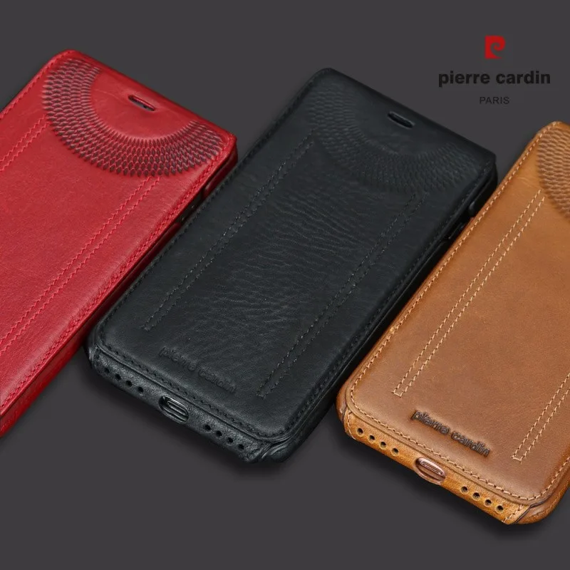 Чехол для телефона Pierre Cardin s, сумки для iPhone 6, 6 s, 7, 8, 8 Plus, чехол из натуральной кожи, Вертикальный флип-чехол для iPhone 8, 7, чехол