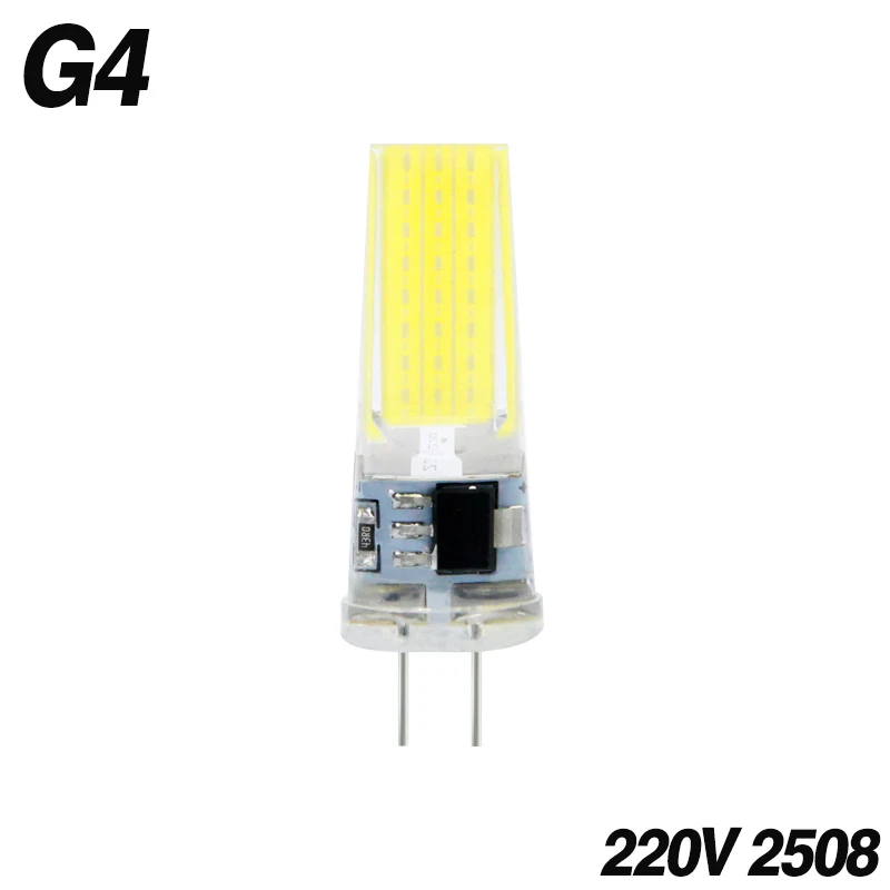 G4 AC 220V 9W Светодиодный G4 G9 E14 лампочка AC/DC 12 В 220 В 3 Вт 6 Вт 9 Вт COB SMD светодиодный светильник заменить галогенный прожектор люстра - Испускаемый цвет: G4 AC 220V 9W