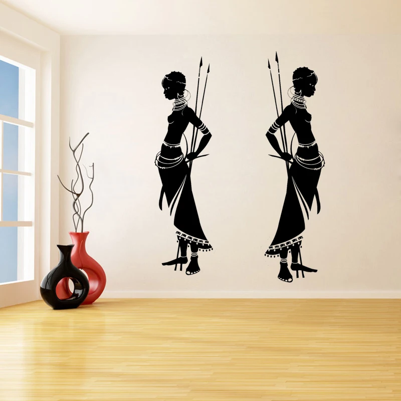 2x настенные наклейки для дома этнический Африканский стиль съемные гостиной