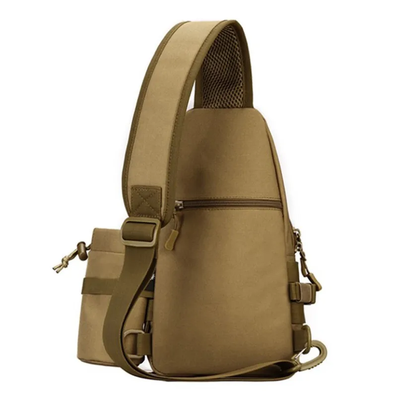 Men's bag military waterproof casual backpack nylon travel single shoulder men's women's breast bags free holograms | Багаж и