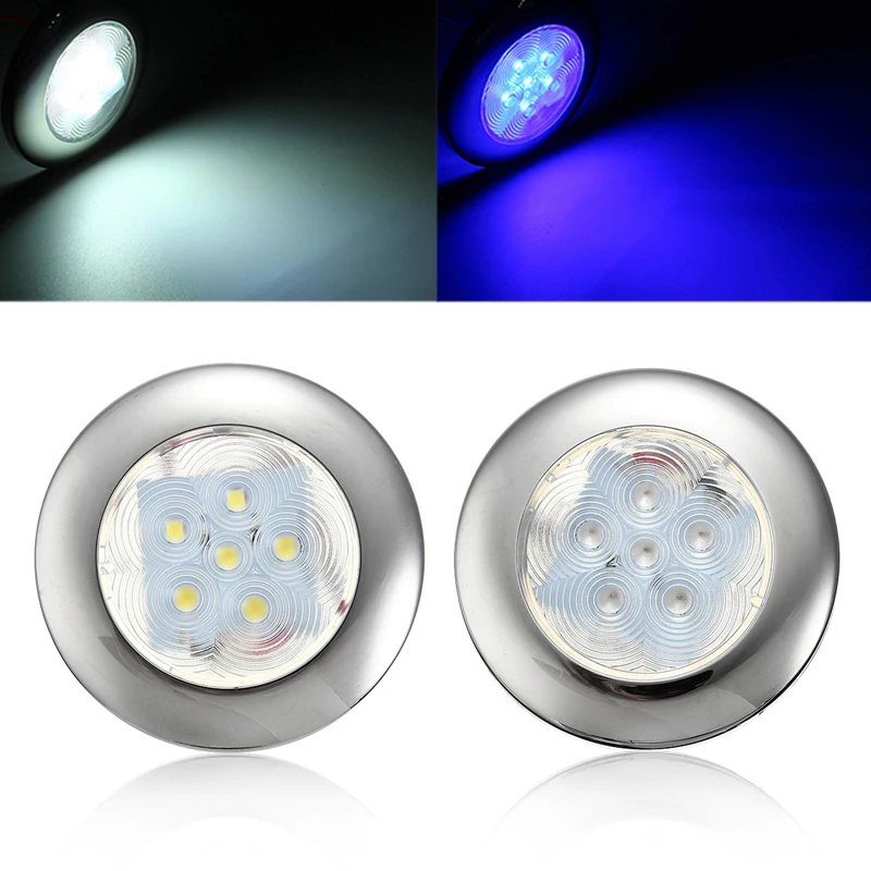 1 шт. 6 SMD 2835 Светодиодный круглый морской фонарь из нержавеющей стали для